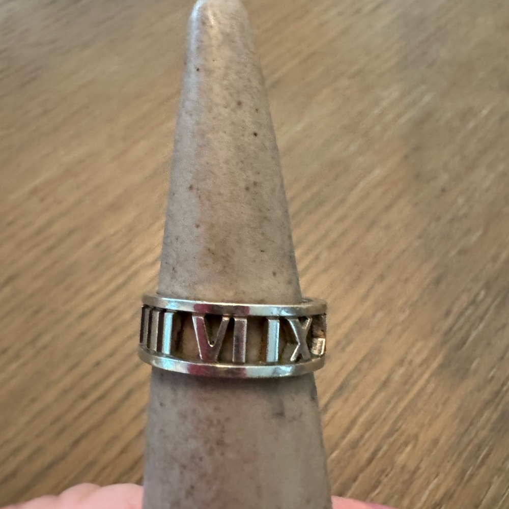 Tiffany & Co. Silver Roman Numeral Band Ring